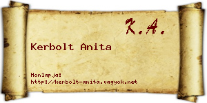 Kerbolt Anita névjegykártya