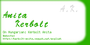 anita kerbolt business card